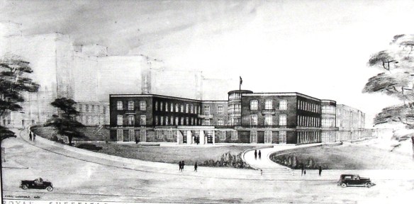 An artist’s impression of the Graves Radium Institute, Sheffield, c.1945  T.W. Barnard, Memoir on the Origin and Progress of the Trust, (pp Sheffield 1964) 